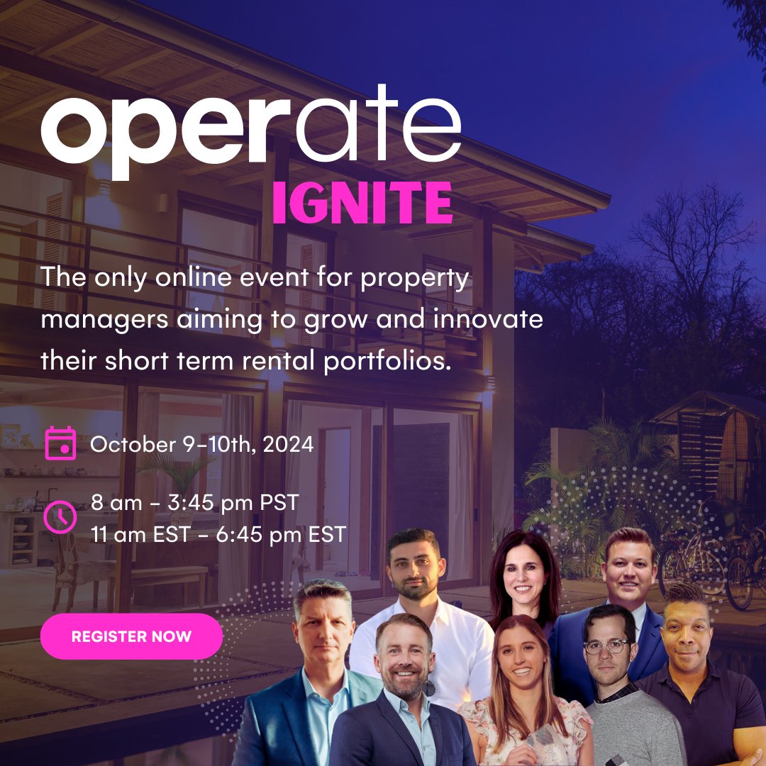 Exciting news! Join us at <a href="/OpertoGuestTech/">Operto Guest Tech</a>'s Operate Ignite 2024 to deliver insights on growing your rental offerings, increasing earnings, and enhancing guest experiences.

Register today to learn from the best in STR!
loom.ly/L0ESYQk