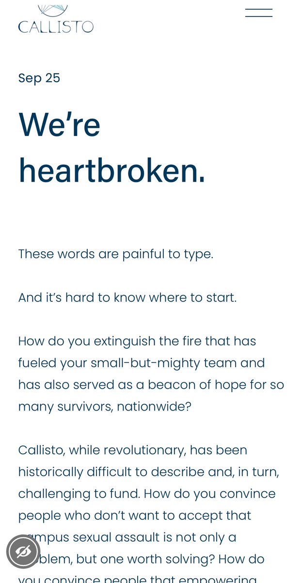 danilaserra_eco's tweet photo. Save Callisto! 

They have done amazing work helping victims of campus sexual assault and are now struggling!

Support @callisto!!! Donate:

 https://t.co/JKZNjjgHNi https://t.co/G288ZDPZAx