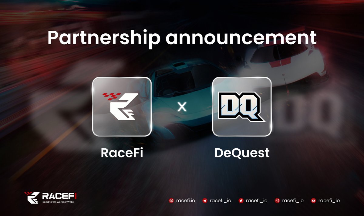 RACEFI | Web3 racing game (@racefi_io) on Twitter photo ๐ RaceFi is excited to announce that we have officially partnered with <a href="/Dequest_io/">DeQuest ๐</a>!
๐ DeQuest is the first platform of its kind for users who want to understand on-chain gaming concepts, through skill-level progression and guided learning. It serves as a bridge to easily track ๐ RaceFi is excited to announce that we have officially partnered with <a href="/Dequest_io/">DeQuest ๐</a>!
๐ DeQuest is the first platform of its kind for users who want to understand on-chain gaming concepts, through skill-level progression and guided learning. It serves as a bridge to easily track
