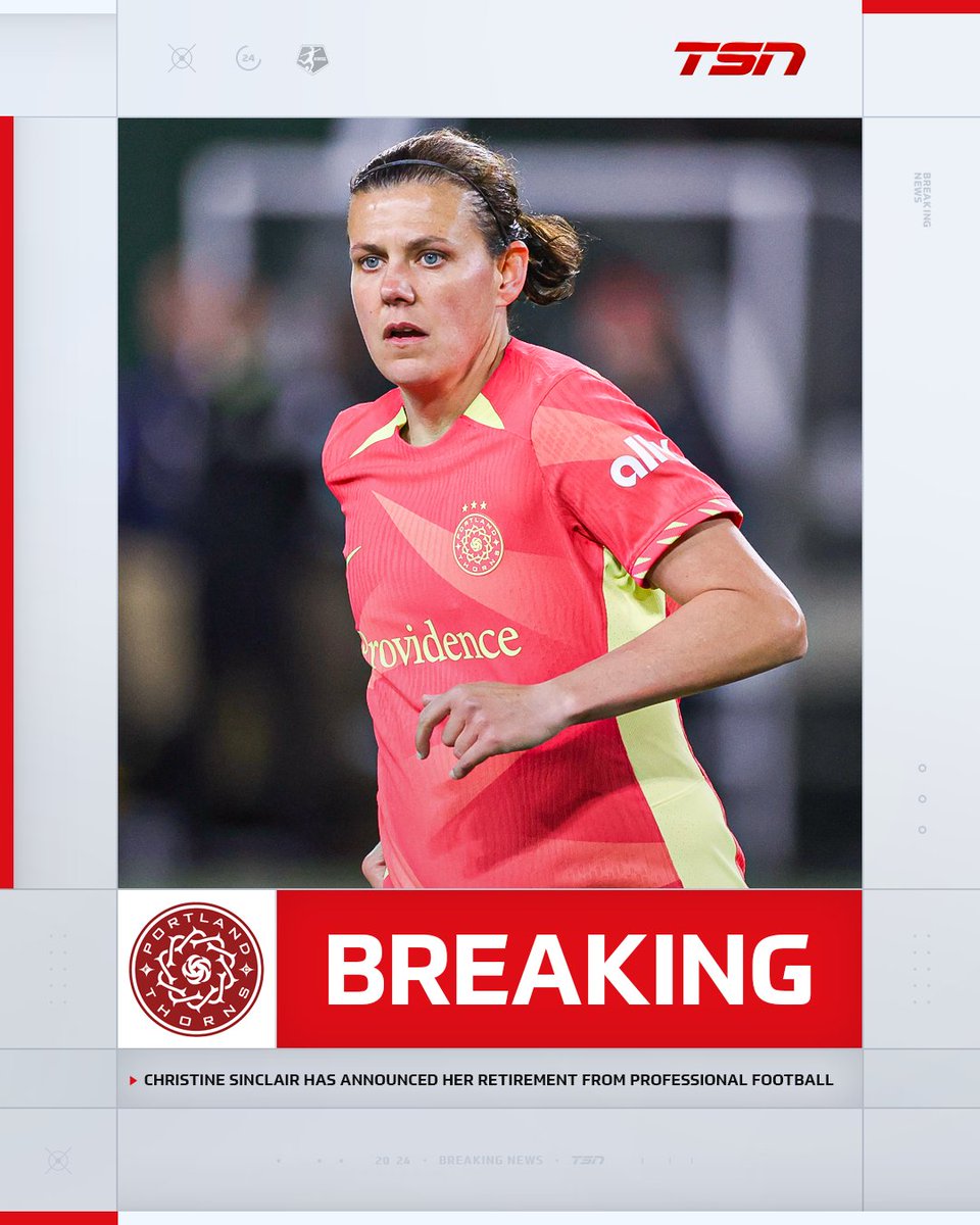 Christine Sinclair has announced her retirement from professional football at the end of the 2024 season 🙌

She will celebrated and honoured in Portland's final regular season game on Saturday, November 1st.
