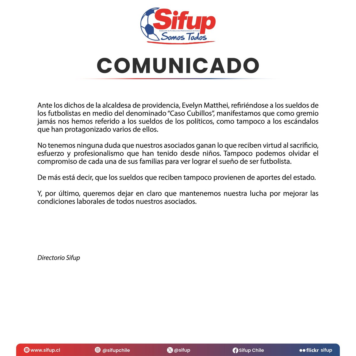 Ante los dichos de la alcaldesa de <a href="/Muni_provi/">Muniprovi</a>, <a href="/evelynmatthei/">Evelyn Matthei</a>, manifestamos lo siguiente:

                             👇