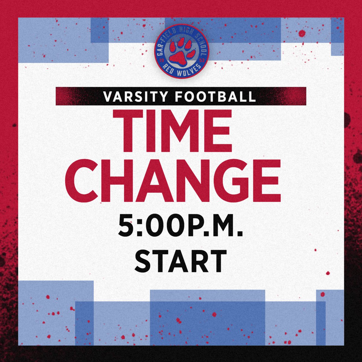 Tonight's Varsity Football game time at Freedom has been moved up to 5:00p.m. start. Please edit your timelines accordingly!