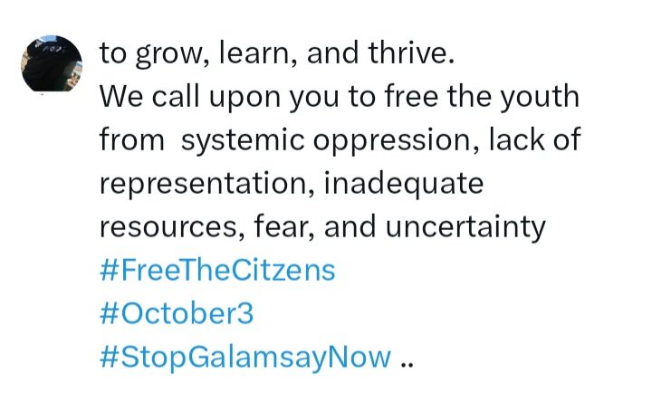 Lodge_dc's tweet photo. #FreeTheCitzens
#StopGalamsayNow 
#October3 https://t.co/L7ZRT6GwP7