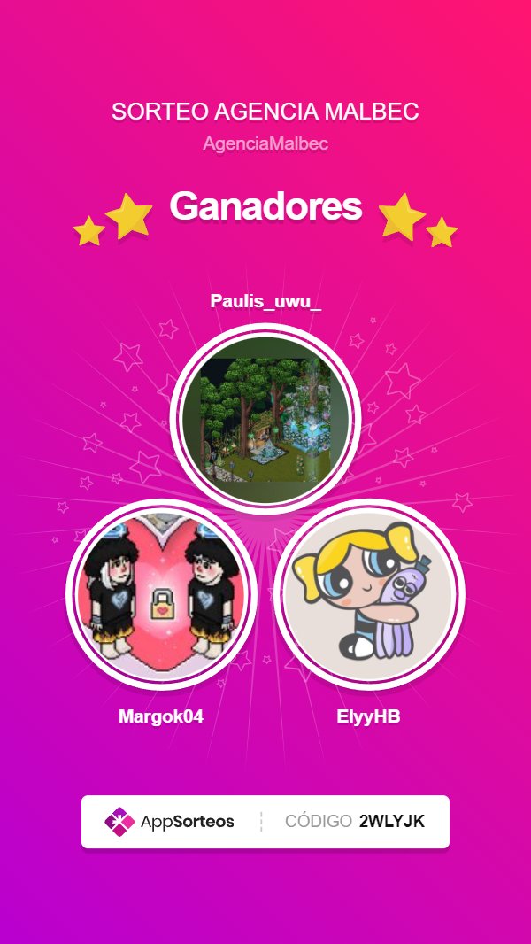 — SORTEO FINALIZADO — Los ganadores son: 

1. <a href="/Paulis_uwu_/">Fapaula</a> 
2. <a href="/Margok04/">Margok</a> 
3. <a href="/ElyyHB/">Elizabeth ♡ 🌸✨️</a>

 Certificado por <a href="/app_sorteos_ok/">AppSorteos</a> (Código 2WLYJK)