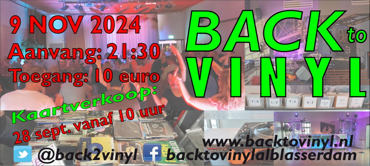 Back2Vinyl's tweet image. Nog heel even geduld, maar vanaf morgen 10 uur kun je de kaartjes voor Back to Vinyl van 9 november aanstaande kopen.
Ze zijn te koop aan de balie bij Landvast en uiteraard online via landvast.nl/movies/241/17/…
We hopen jullie allemaal weer te zien. We hebben er zin in!