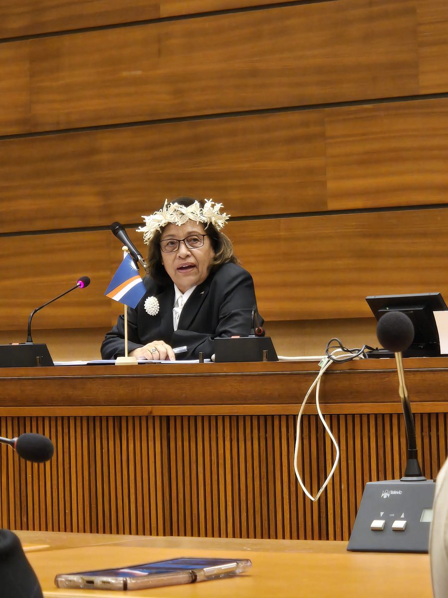 RMIGeneva's tweet photo. Marshall Islands, alongside #HRC Pacific #SIDS, @nuclear_RMI, @nuclearban, @Oikoumene, @MEInonprofit, organized a side event on "Nuclear Justice and Transitional Justice", discussing RMI nuclear legacy and the need for meaningful reconciliation. https://t.co/6WJAAo5wvp