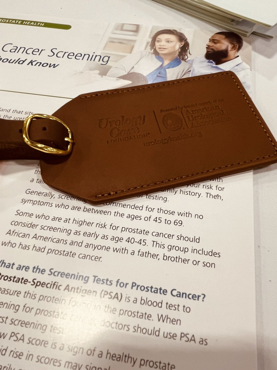 nlramey's tweet photo. As a high-risk family, I talk with my brother &amp; son about prostate cancer screening. Thanks to health care professionals who screen! If you’re at #AAFPFMX see me for educational resources + luggage tags for your journey home ✈️. Booth 2053 @UrologyCareFdn @AmerUrological https://t.co/j6EnYUHc2P