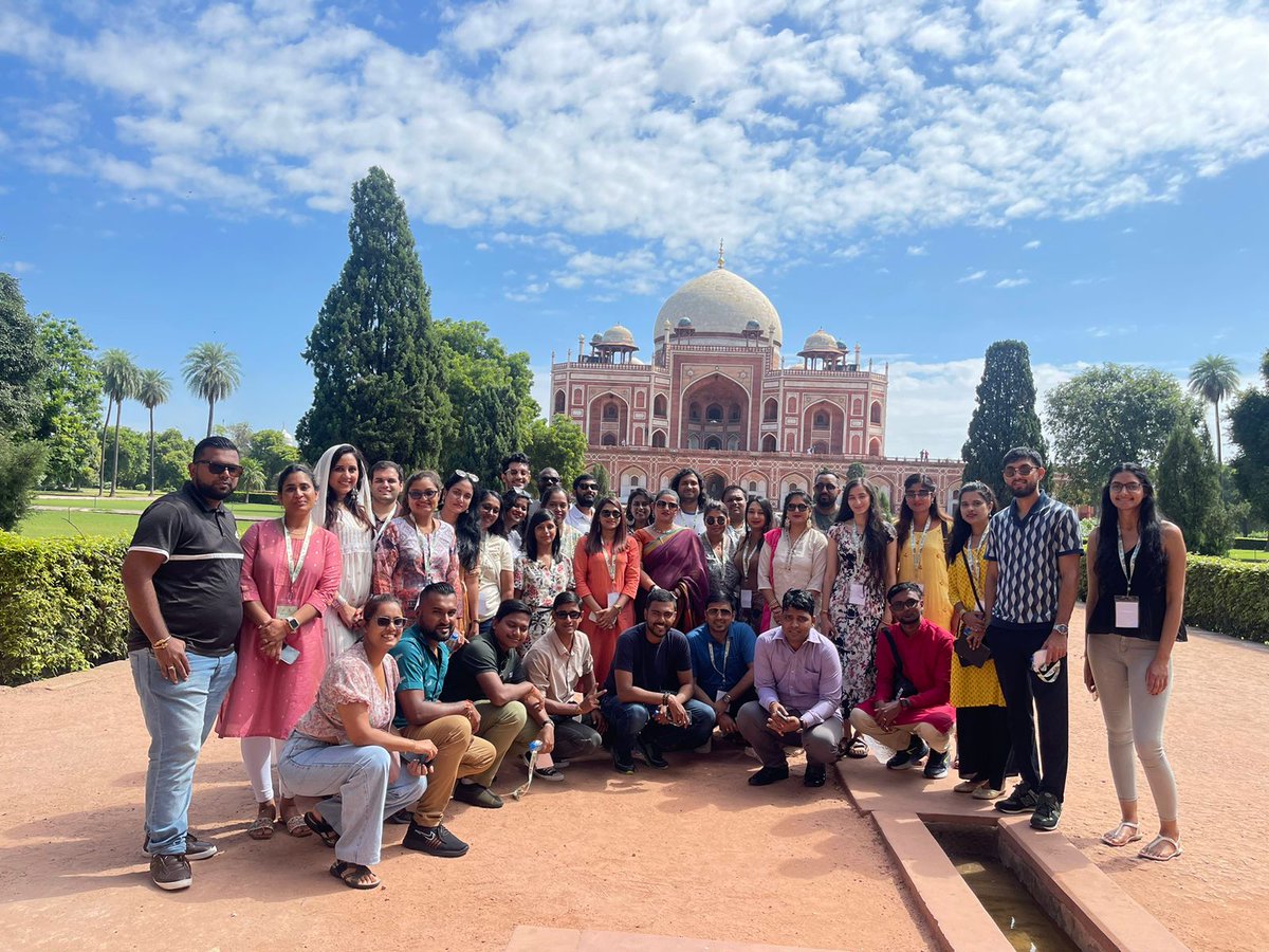 diaspora_india's tweet photo. Participants of #77KIP visited UNESCO world heritage site -  Humayun's Tomb in Delhi. They immersed themselves in the history &amp; architecture of this iconic Mughal monument. 
#IncredibleIndia #ArchitecturalHeritageofIndia
@VikramMisri https://t.co/PGeOEDxQba