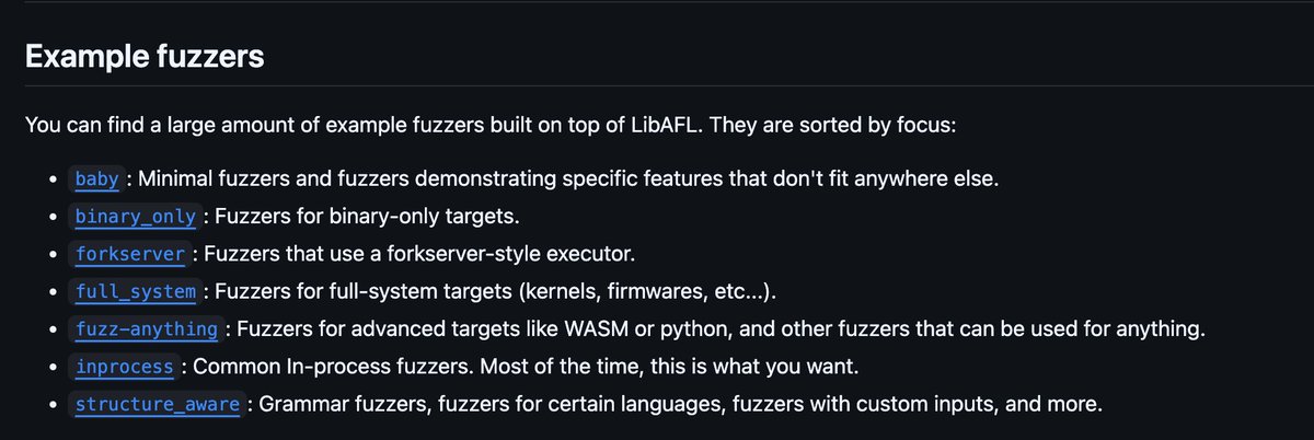We have cleaned up the #LibAFL example fuzzers!
This makes things easier to find and understand.

Thanks to <a href="/rmalmain/">Romain</a> 

Take a look 👀👀
github.com/AFLplusplus/Li…