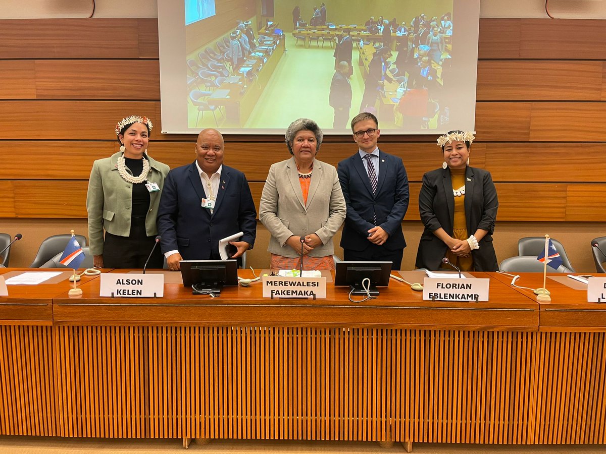 Marshall Islands, alongside #HRC Pacific #SIDS, <a href="/nuclear_RMI/">RMI National Nuclear Commission</a>, <a href="/nuclearban/">ICAN</a>, <a href="/Oikoumene/">World Council of Churches (WCC)</a>, <a href="/MEInonprofit/">Marshallese Educational Initiative</a>, organized a side event on "Nuclear Justice and Transitional Justice", discussing RMI nuclear legacy and the need for meaningful reconciliation.