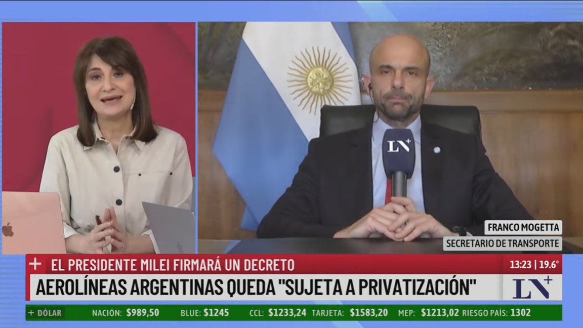 lanacionmas's tweet image. 🚨#AHORA El secretario de Transporte Franco Mogetta en #MásNoticias en LN+

👉En vivo: youtube.com/watch?v=G5pHuB…