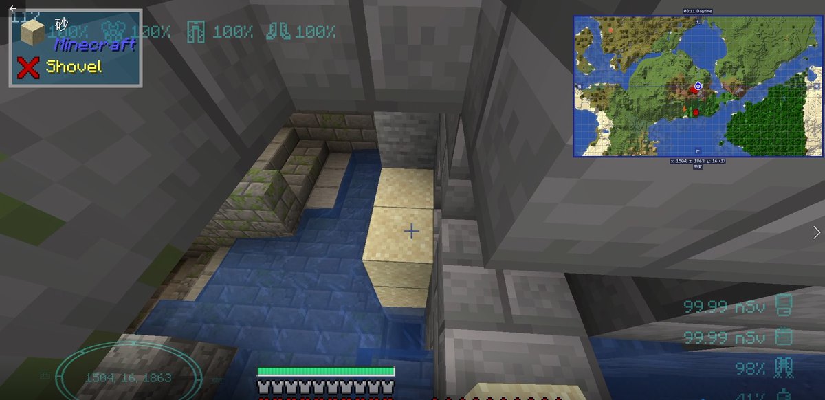 jimmy_33's tweet image. 【マイクラ #MekanismMOD 再起動】9/27
やっと石レンガ（=エンドポータルの外装）出てきたね。
1週間かかったぜ、これでやっとと思ったら！
水浸しじゃねぇか！ふざけんな、水抜きからかよ……
やはり場所かえたほうが