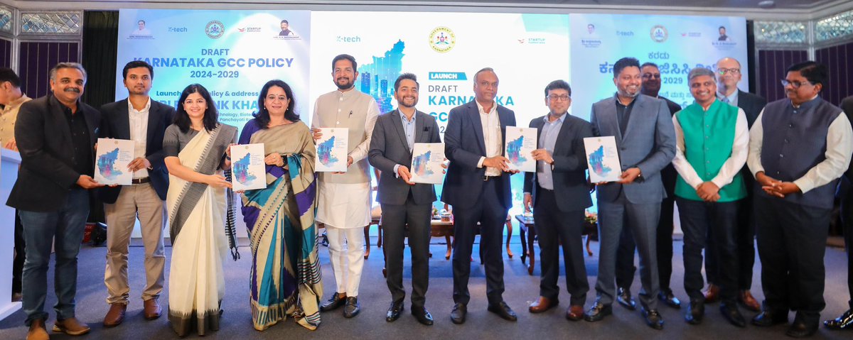PriyankKharge's tweet photo. Once again, Karnataka leads and India benefits.

Karnataka launched the GCC Policy, the nation's first dedicated policy for Global Capability Centres. This policy reaffirms our state's leadership in technology and innovation.  
We are set to create 3.5 lakh high value jobs, generate a staggering $50 billion in economic output and attract 500 new GCCs by 2029.

With cutting-edge Global Innovation Districts, an AI Centre of Excellence and our innovative Beyond Bengaluru Package for Nano GCCs, we are not just growing – we are going to revolutionize the GCC ecosystem across the globe.
