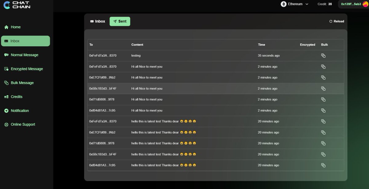 ChatChainApp's tweet image. Chat Chain Bulk Messages

Send your message on-chain to a list of wallets with three options:
1. Manual input wallets
2. Upload List
3. Select top holders of other projects

Bulk Messages are like a broadcast &amp;amp; mass advertising on blockchain for target wallets. 

Important point…