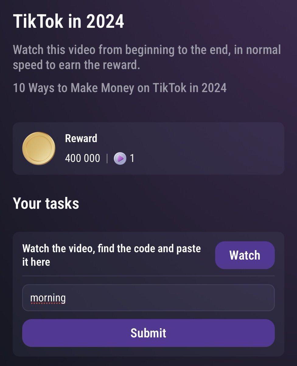 CryptoFreeeeee's tweet photo. Tapswap daily Codes  27/09 🗓️

1️⃣ - TikTok in 2024
✅ - morning

2️⃣ - Earn $5,000 With A Drone
✅ - tuesday

Claim 1 200 000💰

Pls: Follow Like ❤️ and Repost 🔄 for more updates ✅ https://t.co/Z1DWnhDGfE