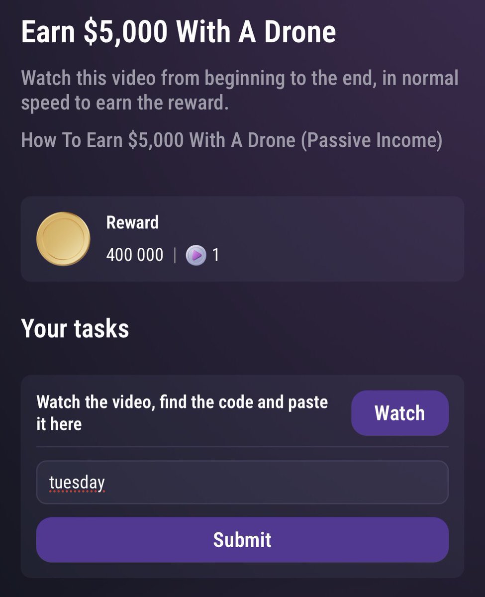 CryptoFreeeeee's tweet photo. Tapswap daily Codes  27/09 🗓️

1️⃣ - TikTok in 2024
✅ - morning

2️⃣ - Earn $5,000 With A Drone
✅ - tuesday

Claim 1 200 000💰

Pls: Follow Like ❤️ and Repost 🔄 for more updates ✅ https://t.co/Z1DWnhDGfE