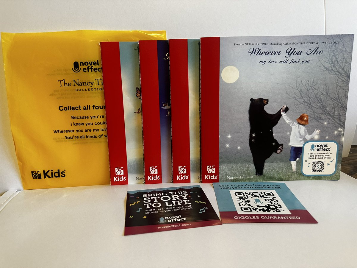 🎉 I'm ecstatic to announce that <a href="/Novel_Effect/">Novel Effect 📚🎶</a> is partnering with <a href="/ChickfilA/">Chick-fil-A, Inc.</a> to bring over 10,000,000 books with soundscapes to families across the US!!!

Beginning Sat. one of these special books will be included for free in EVERY kids meal at ALL restaurants across the country!