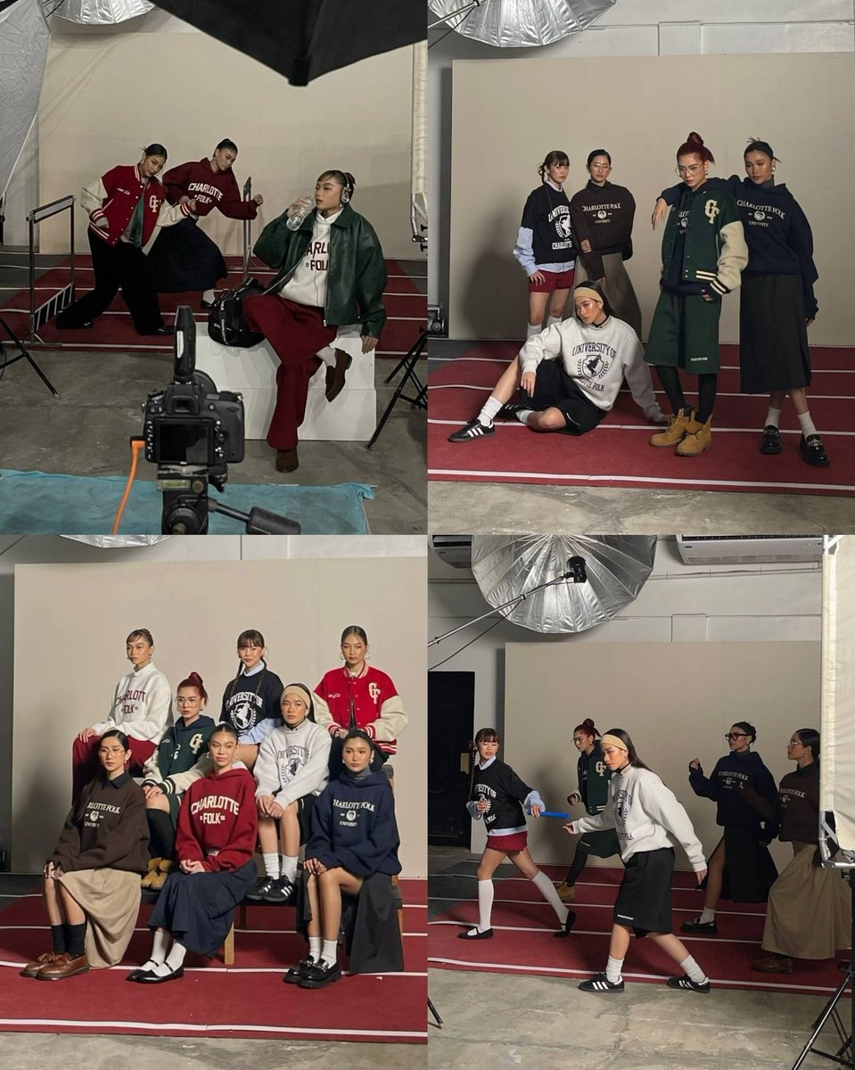 snapbackmikha's tweet photo. #bini x cf varsity drop 01 behind the scenes https://t.co/cwmim74LZW