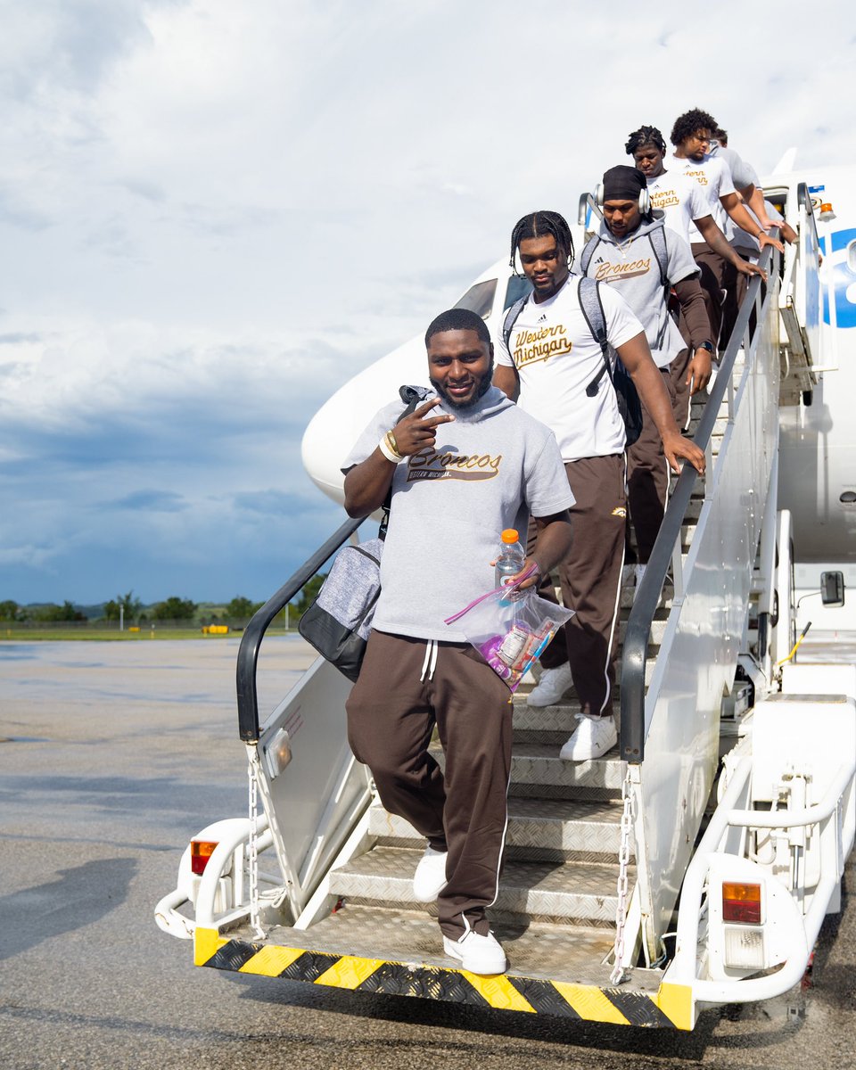 WMU_Football's tweet photo. The team has arrived in Huntington! 

#EAT | #BroncosReign https://t.co/iRciexCZzq