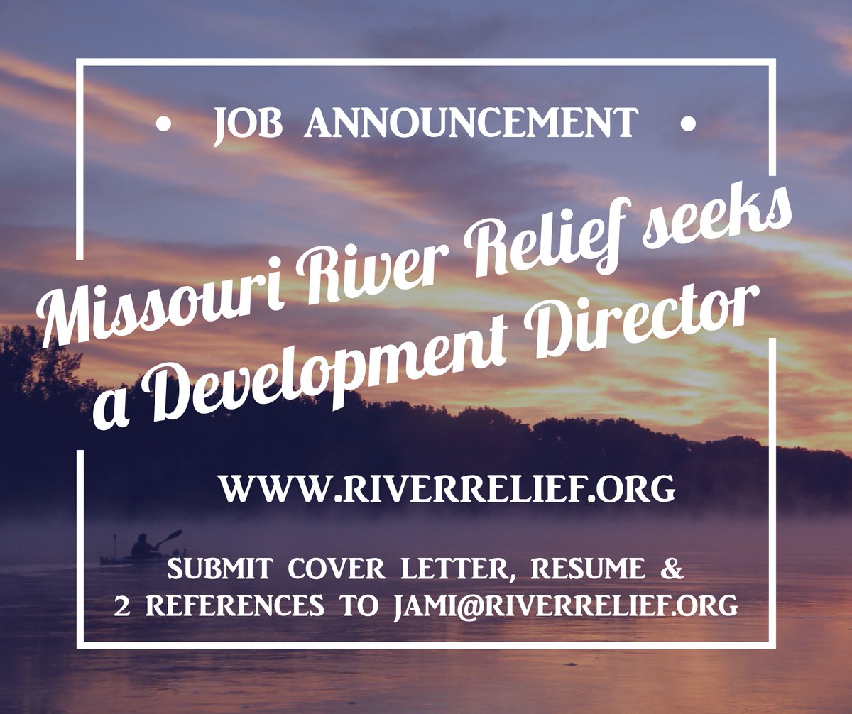 We want you to join our team! 

Missouri River Relief seeks a passionate, creative, and experienced Development Director who will work to build, grow, and sustain the organization’s fund development goals.

Here's all the details - bit.ly/mrr-ddhiring

#DreamJob