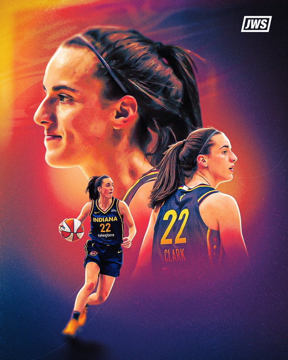ClarkCoverage's tweet photo. CAITLIN CLARK WINS ROOKIE OF THE YEAR TO CAP OFF A HISTORIC SEASON 🏆, per @ShamsCharania 

📸: @justwsports | #FeverRising | #WNBA https://t.co/M3D7wx52Ml