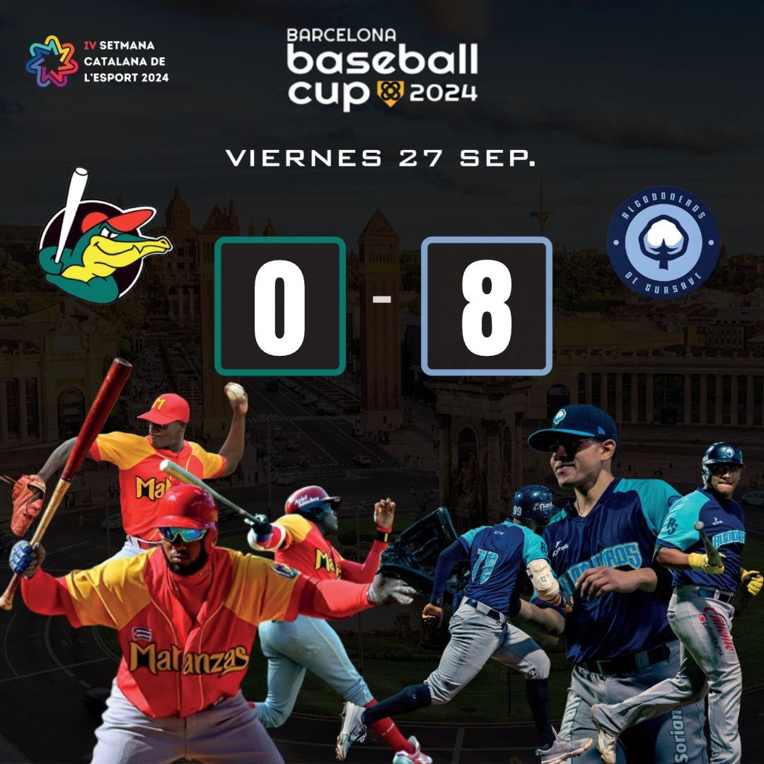 BARCELONA BASEBALL CUP ⚾️🏆
4a SETMANA CATALANA DE L’ESPORT

<a href="/CocodrilosdeMTZ/">Cocodrilos de Matanzas</a> 0️⃣ - 8️⃣ <a href="/AlgodonerosGsv/">Algodoneros de Guasave</a>