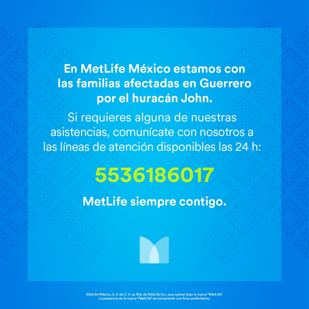🚨Aviso importante para nuestros asegurados en Guerrero.🚨🌊​

​Guarda este post para que siempre tengas el 📞📱 de asistencia a la mano. ​

#MétLifeMéxico