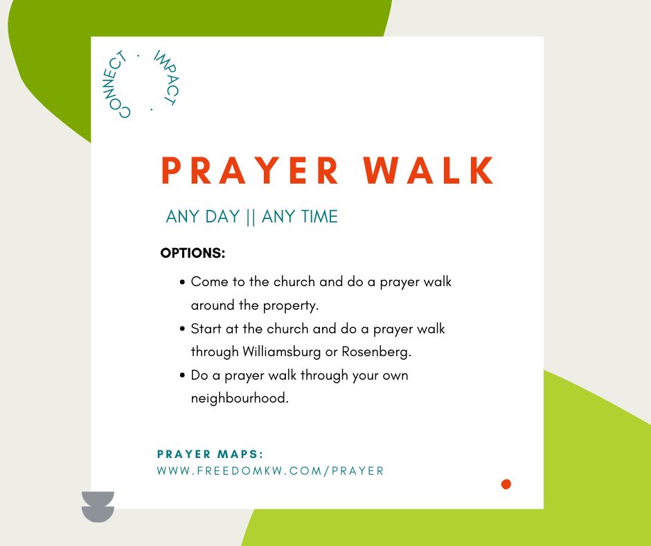 Walking the dog this weekend? Looking for some purpose as you get your 10,000 steps in? 
Check out our Prayer Walk Map and Guide! 
freedomkw.com/prayer