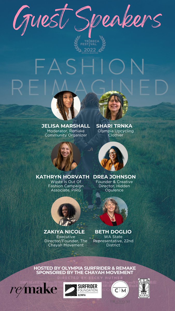 Kathryn Horvath (@_kathrynhorvath) on Twitter photo Interested in learning more about sustainable fashion? Come to the film screening & panel discussion for "Fashion Reimagined" on Sept 29 with <a href="/WashPIRG/">WashPIRG</a> <a href="/Surfrider/">Surfrider Foundation</a> <a href="/remakeourworld/">Remake</a> <a href="/ChayahMovement/">Zakiya Nicole</a>! Doors open 3pm @ Capitol Theater.
Get your tickets today! olympiafilmsociety.org/fashion-reimag… Interested in learning more about sustainable fashion? Come to the film screening & panel discussion for "Fashion Reimagined" on Sept 29 with <a href="/WashPIRG/">WashPIRG</a> <a href="/Surfrider/">Surfrider Foundation</a> <a href="/remakeourworld/">Remake</a> <a href="/ChayahMovement/">Zakiya Nicole</a>! Doors open 3pm @ Capitol Theater.
Get your tickets today! olympiafilmsociety.org/fashion-reimag…