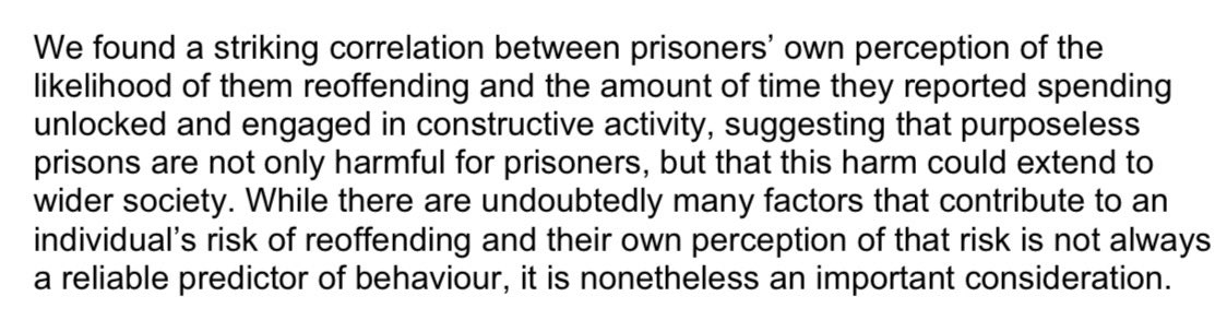 The importance of purposeful activity in prisons to both individual &amp; community, mustn’t be underestimated or thought of as a “perk”. It’s vital to reduce offending on release. Sport/gym identified as one such activities. We aim to give that  opportunity to as many as possible!