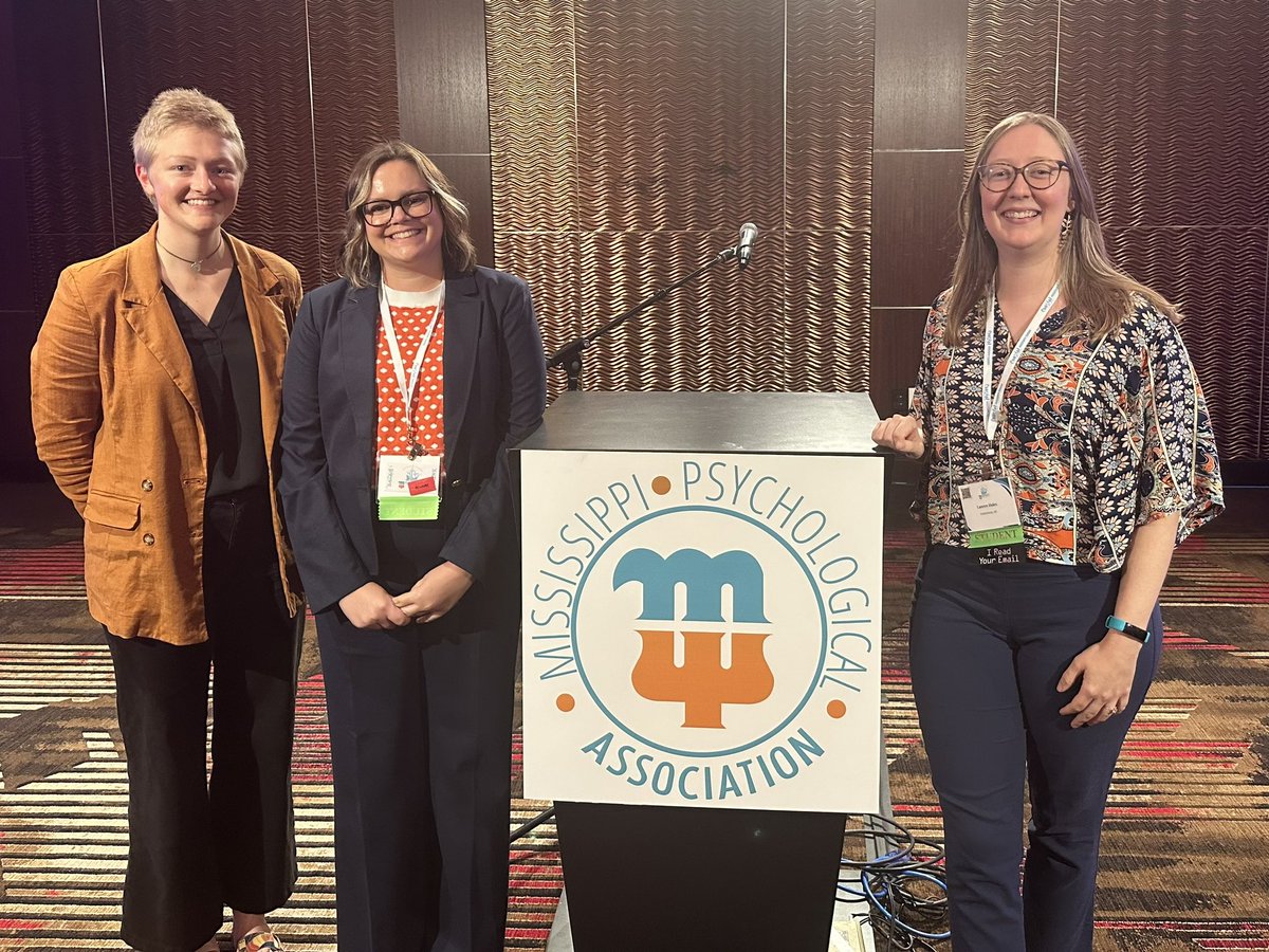 USMSchoolPsych's tweet photo. Congrats to Brittany &amp; Jordan for presenting at the at the 2024 Mississippi Psychological Association Conference! Brittany also won 1st in the Data Blitz. Well done to both!! https://t.co/VadG856UEo