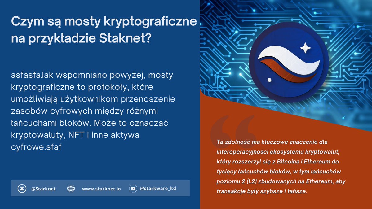 andriypaska's tweet photo. 📢Czym są mosty kryptograficzne na przykładzie #Staknet ?🖥️
🔔Twitter: @Starknet
🔔Website: https://t.co/AkukBvfdgz
🔔Discord: https://t.co/GOEdrWvfy2
1/6🌐 https://t.co/WTWCuSj0xt