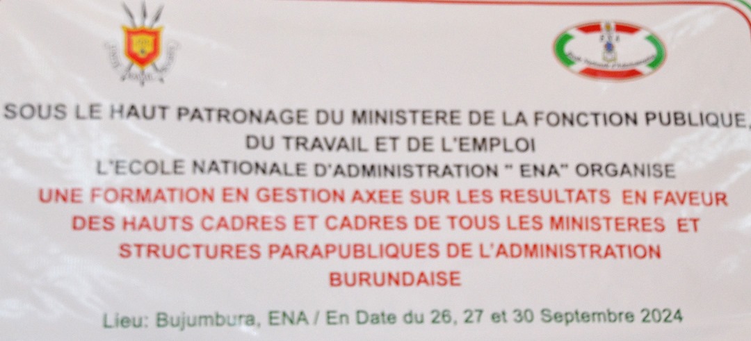 Results-oriented Management training towards higher public servants in the  Burundi 'Public Administration is underway at <a href="/EnaBurundi/">ENA BURUNDI</a>.