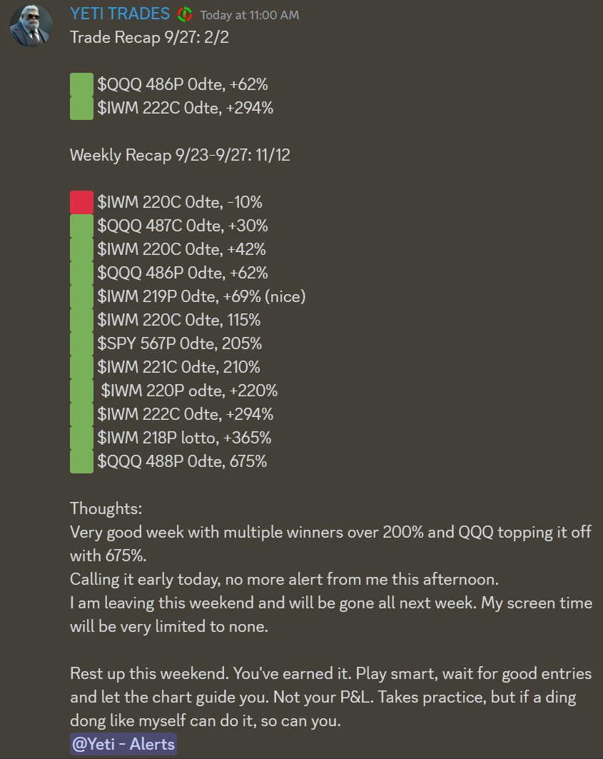 ak49yeti's tweet photo. Another week in the books. Took money from $IWM $QQQ $SPY this week. Have a great weekend. https://t.co/vTHA08CZuE
