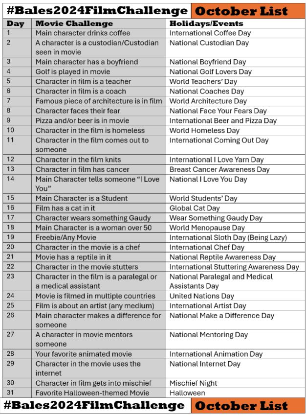 October!  #Bales2024FilmChallenge <a href="/WiseguySix/">Replacement Chinese General</a> <a href="/bales1181/">Angry Video Guy🎞️🗓️</a> <a href="/ithrah69/">cinnamon</a> <a href="/VaderJaws/">⛪️🎃CHVRCHΞS Fans’Papa🎃⛪️</a> <a href="/ihateclaims/">The Curse of Shin MikeZilla Minus One</a> <a href="/fredforthemets/">Fred Aaron is Pops Culture 🇺🇸✡🇮🇱</a> <a href="/FilmsQuirky/">QuirkyFilms</a> <a href="/krazykeithrules/">KRAZY KEITH RULES</a> <a href="/ironicteachings/">Ironicteachings</a>