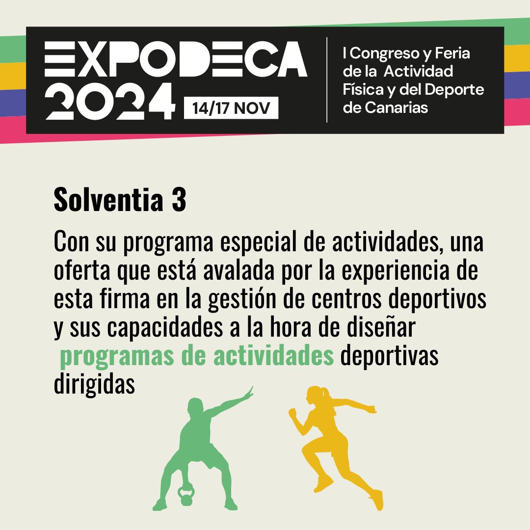 🏋️‍♂️ Prepárate para lo mejor en gestión deportiva y fitness en Canarias

Este año en #ExpoDeca2024 tendrás la oportunidad de conocer a algunas de las firmas más reconocidas del sector fitness.

Entre las confirmadas se encuentran
✅ Go Fit Las Palmas
✅ Altafit
✅ Solventia 3