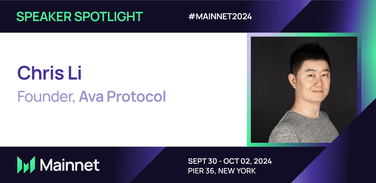 ava_protocol's tweet image. Are you headed to #Mainnet2024 in NYC next week? 🗽

Our Founder &amp;amp; CEO, @chrisli2046, will join @benafisch, CEO &amp;amp; Co-Founder of @EspressoSys, and @katherineykwu, COO of @ensdomains, to discuss whether @Ethereum can scale on-chain privacy at the conference next Wednesday.

👇 Get…