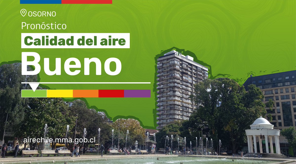 Se informa que para la comuna de Osorno, para mañana sábado 28/09/2024*, se pronostica una calidad del aire en nivel de *BUENO*