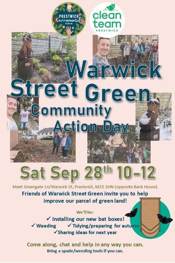 Don't forget to come along tomorrow, as we'll be installing bat &amp; bird boxes, as well as weeding &amp; having a tidy. Join us between 10am - 12pm