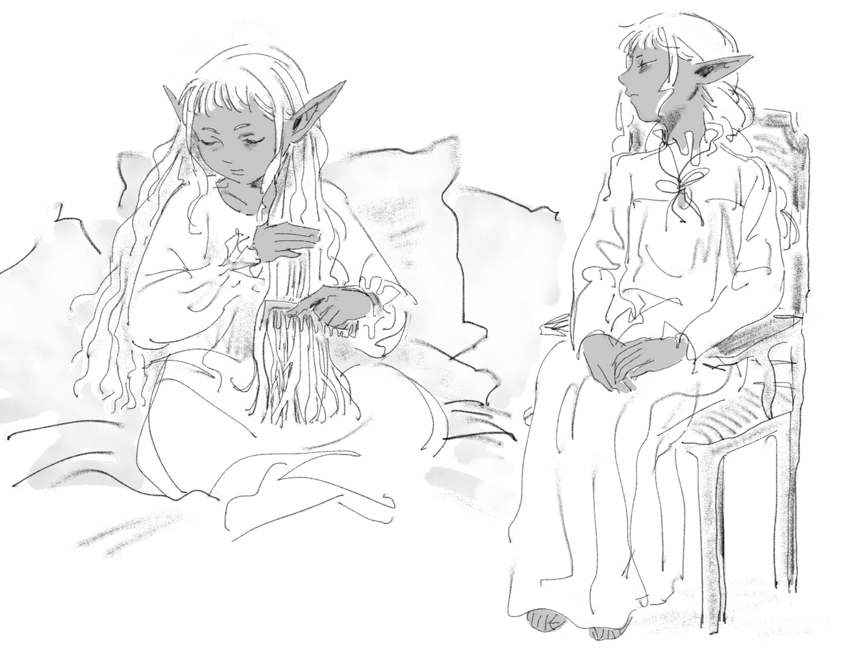 more post-canon thistle . he's sitting around, having fun(?) 