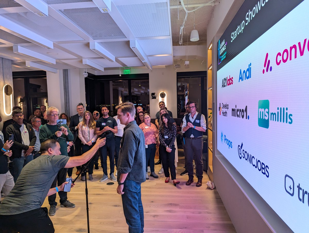 Thachnh's tweet image. Hands down the most exciting AI event (Llama Lounge)! 🙌 Huge shoutout to @jowyang  for having @millis_ai  on the demo floor. And thanks, @chrisyeh  for the awesome Blitzscaling book gift! 📚