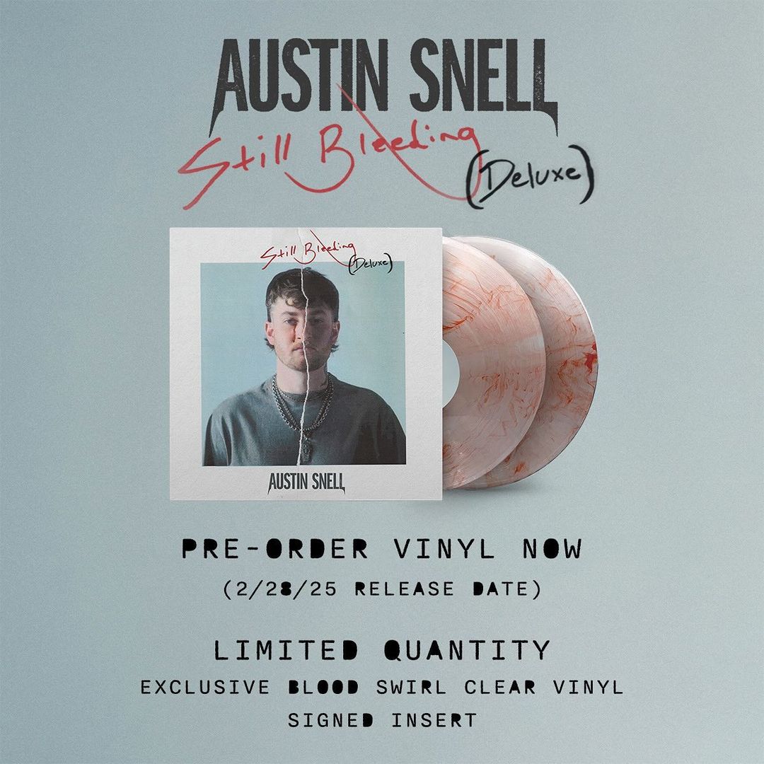 The fact that I get to announce that I am dropping a deluxe album is beyond belief. God is good!! 

Still Bleeding - Deluxe out 10/25.  🚨🙏

Hope y’all enjoy the first song - I’ve Been Drinking with Hannah McFarland out everywhere NOW. Also swipe to that blood vinyl. Y’all can