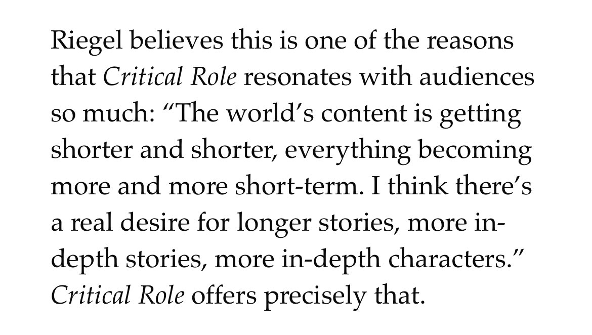i agree with sam so much on this. so many tv shows are getting cancelled after one season, or taking two years to put out 8 episodes. it’s nice that critical role has so much content compared to the norm now.