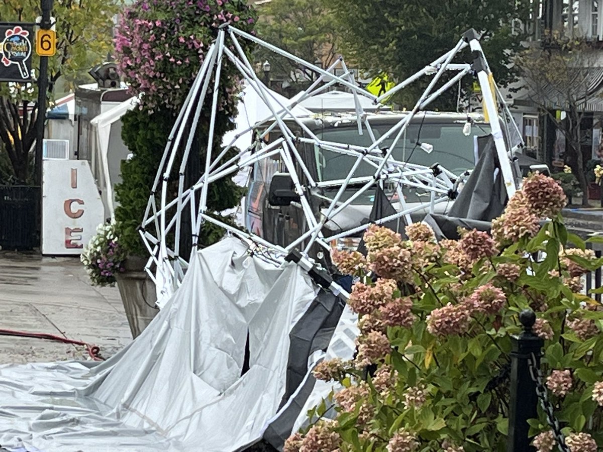 Toppled tent and canopies from the winds at the World Chicken Festival..vendors are being told to come back at 3pm, and the festival will re open to the public at 5pm. I’ll have live reports from London at 430 and 6pm <a href="/WKYT/">WKYT</a>