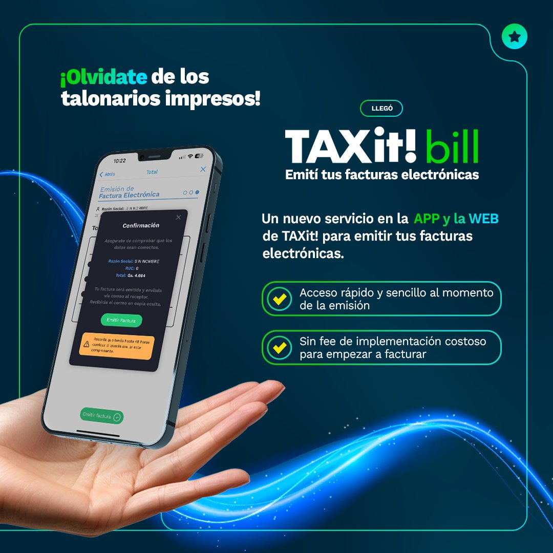 #BrandVoiceÚH l 📲 <a href="/taxitpy/">TAXit Paraguay</a> brinda facilidad y comodidad a la hora de emitir facturas electrónicas, sea desde su APP o WEB.

➡️ ¡Te contamos más detalles!