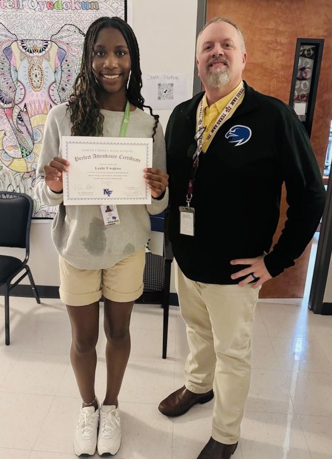 566 Falcons have PERFECT ATTENDANCE!! We are recognizing them, so watch our social media for their pictures. Here are a few, and more will be posted to our Facebook page. 
#trueNorth #excellence 

<a href="/forneyisd/">ForneyISD</a> <a href="/DrPattonNFHS/">Dr. Djara Patton</a> <a href="/DeAndreaRSmith/">De’Andrea Smith</a> <a href="/principaliam/">Dr. Janis M. Grace 🙏🏽✝️</a> <a href="/justinwterry/">Justin Terry</a>