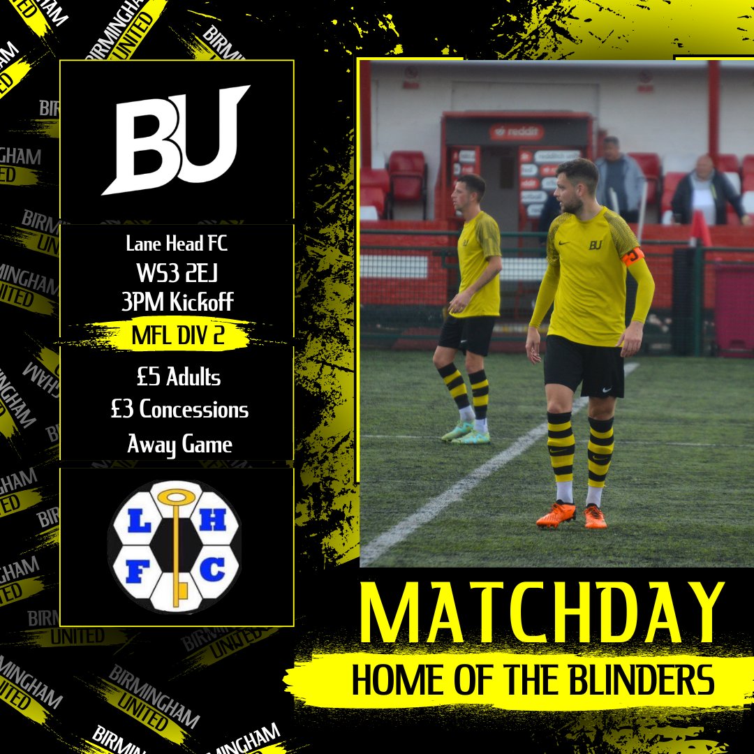 ⚡️MATCHDAY TOMORROW⚡️

The lads are up against it with a tough travel to the always game <a href="/LaneHeadFC1/">Lane Head FC</a> 👊

Lets hope the good form continues!

#UPTHEBLINDERS #BIRMINGHAM #UNITED