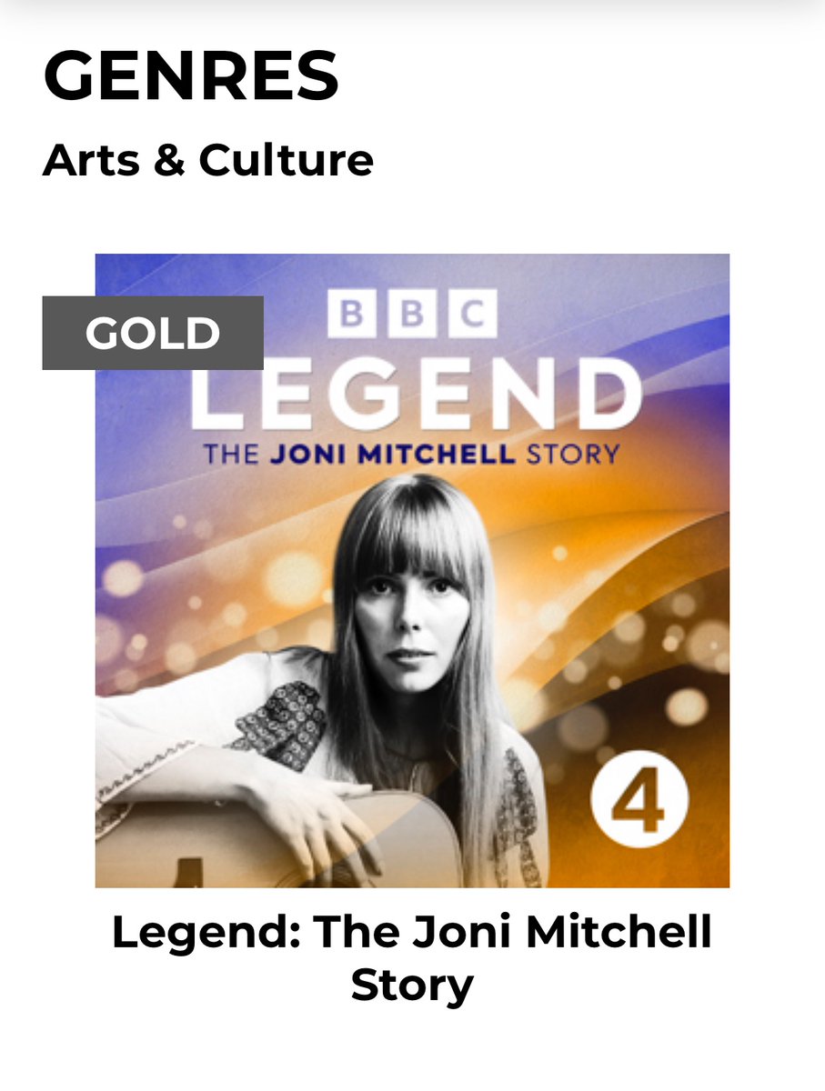 So proud that our Joni show took home a gold medal at last night’s British Podcast Awards. One of my favorite projects, made with such a wonderful team.
 britishpodcastawards.com/results-2024