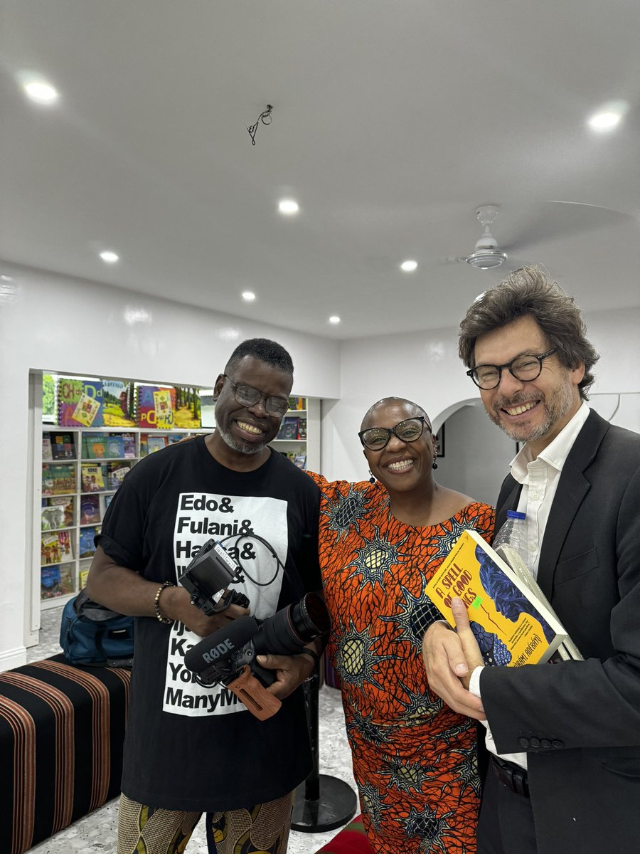lolashoneyin's tweet photo. Very happy to welcome @JonnyBaxterFCDO and @femielufowojujr to @Ouida_Lagos today. 

And for our first international collaboration, we welcomed friends from the Embassy of Spain to finalise plans for the upcoming screening of 4 short films by young Spanish filmmakers. https://t.co/rJukYGJnSg