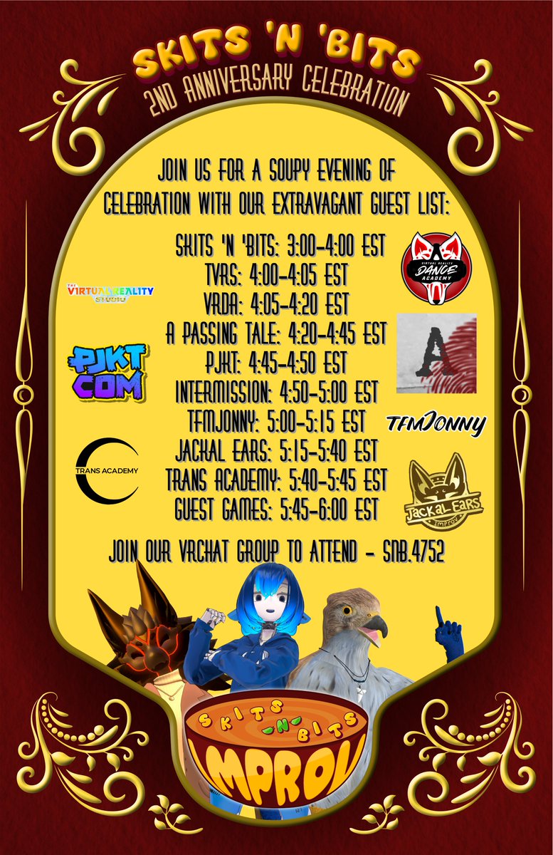 Tomorrow is the day! 

And we got here for you all the schedule poster for the 2nd Anniversary Show!

Hope to see you all tomorrow at 3pm EST!